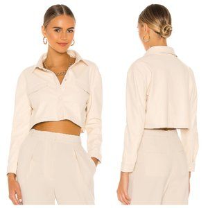 L'Academie Beige Long Sleeve Crop Top